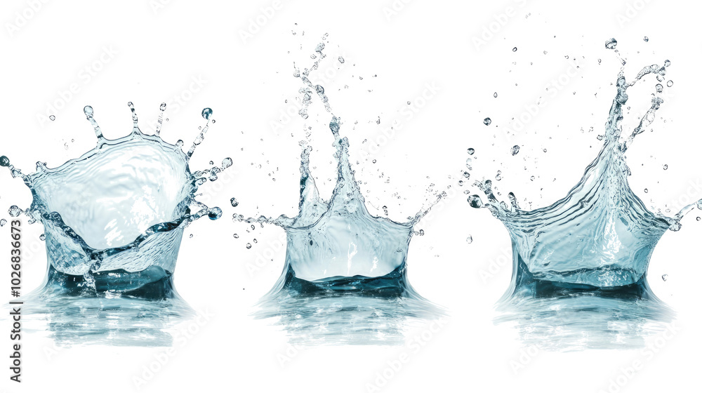 Poster water splashes create dynamic patterns in a clear water body outdoors generative ai