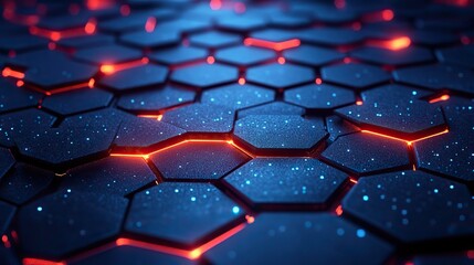 Fototapeta premium A futuristic technology concept visual with hexagonal shapes on the surface, illustrating digital advancements.