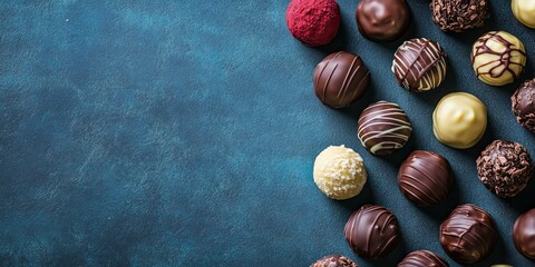 High-End Confectionery with Artisanal Chocolate Truffles in Elegant Packaging