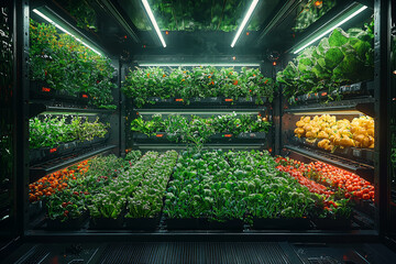 A hydroponic system growing vegetables without soil, showcasing innovations in resource-efficient farming. Concept of hydroponic farming.