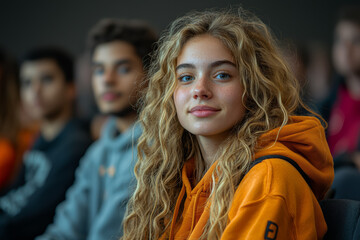 A group of students attending a stress-relief event during finals, showing how schools can help reduce academic pressure. Concept of stress relief and mental health.
