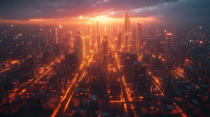 Fototapeta premium A generative AI concept of a smart city and intelligent communication network, highlighting 5G technology and advanced connectivity.