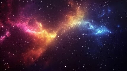 Colorful Cosmic Nebula in Deep Space