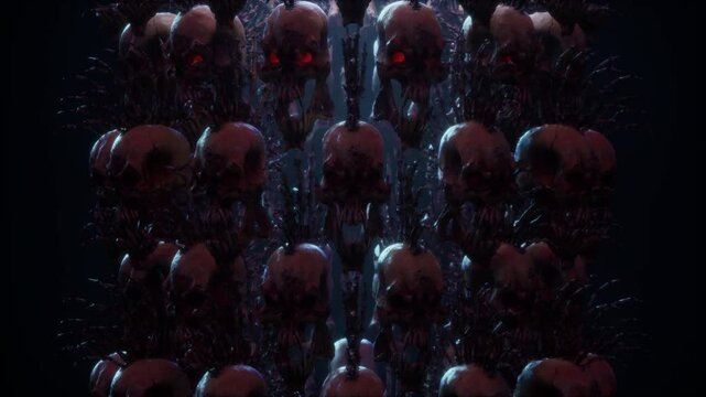 Punk Skeleton VJ Loop &ndash; stylized punk rock skeleton with spiky bones on the head and punkish outfit moving on the beat in seamless loop. Use it in your next VJ thematic sets, metal and gothic festival
