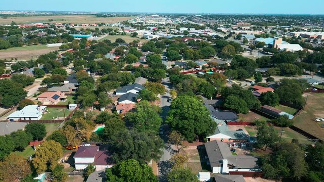 Aerial of Frisco Texas Residential Neighborhood
