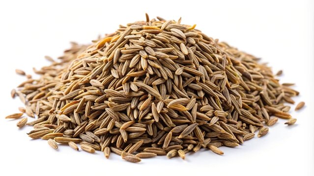 Cumin seeds isolated on a white background Silhouette