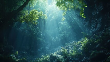 Fototapeta premium underwater scene with rays of light