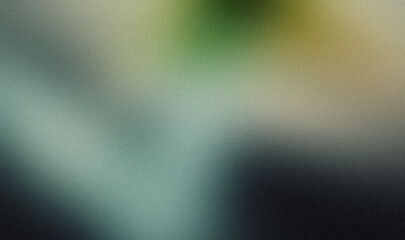 Green blue gray color flow abstract smooth grainy gradient backdrop design, retro summer colours flow on dark with noisy gradient banner or poster.