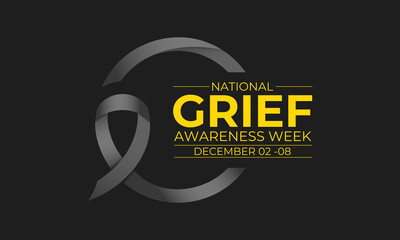 Vector illustration on the theme of National Grief awareness week observed each year from December. Banner poster, flyer and background design template. Eps 10.