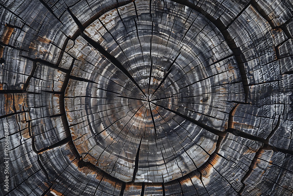 Poster old wood texture. abstract background for design with rings and cracks.