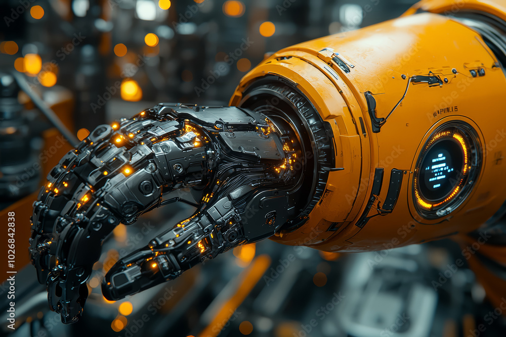 Poster a predictive maintenance ai monitoring machinery to prevent breakdowns and minimize downtime. concep