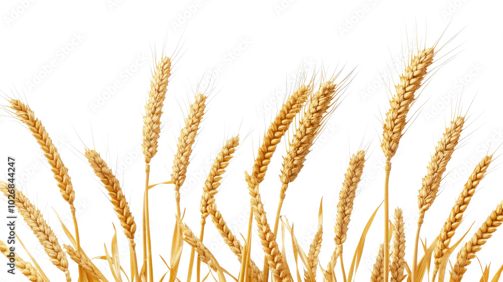 Poster wheat field borders surround golden crops swaying in the breeze generative ai