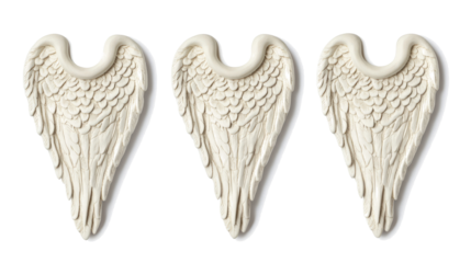 Elegant White Angel Wings Displayed on a Smooth Surface Generative AI