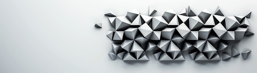 Geometric diamond shapes, abstract, minimalism, 3D render, isolated on white background