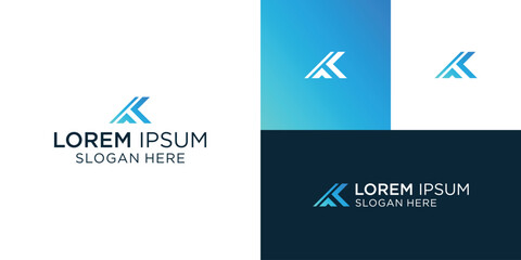 Abstract Letter K Logo Design. Flat Vector Logo Design Template Element