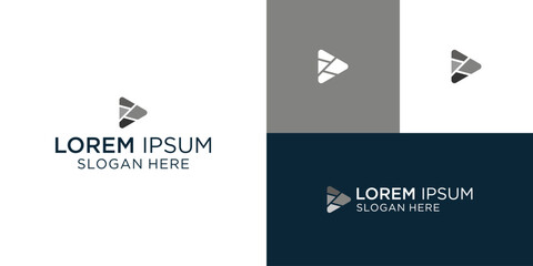 Play media logo design vector