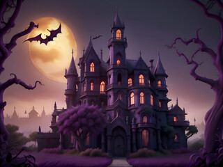 할로윈 성 배경이미지