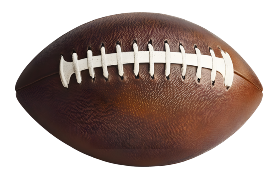 American football ball isolated on transparent background. PNG