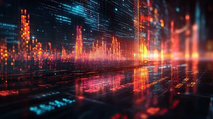 Fototapeta premium A strategic management concept in financial marketing includes accounting analysis, data reports, graphs, and charts, depicted as a business technology hologram.