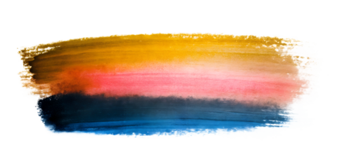 Orange watercolor brush isolated on transparent background. PNG