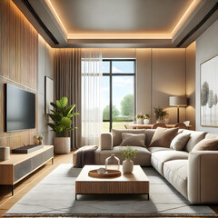 modern living room with sofa