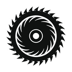 Saw blade circular vector silhouette