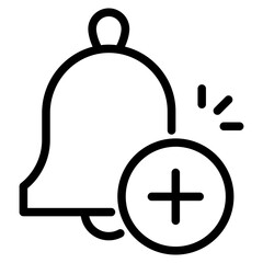 notification bell with plus sign icon