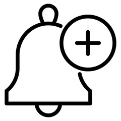 notification bell with plus sign icon