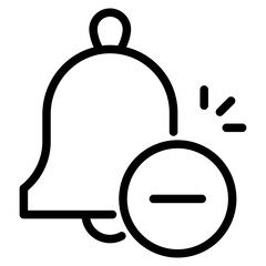 notification bell with minus sign icon