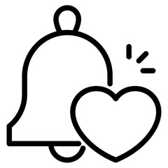 notification bell with heart icon