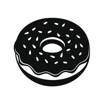 recommend clip art: Donut with sprinkles vector silhouette