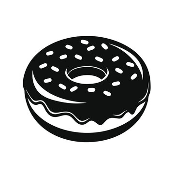 recommend clip art: Donut with sprinkles vector silhouette