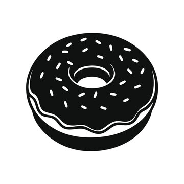 recommend clip art: Donut with sprinkles vector silhouette