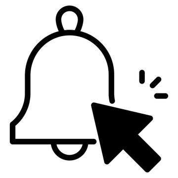 Subscribe bell icon. ponter click the notification bell icon. Subscribe button, bell notification symbol.