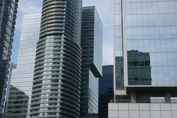 Obraz premium office buildings and condominiums in the city