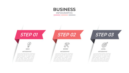 Infographic 3 Step timeline journey, calendar Flat simple infographics design template. presentation graph. Business concept with 3 options, vector illustration.