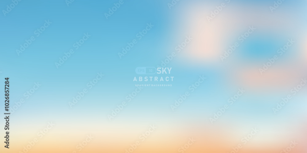 Poster blue sky and coolorful cloud abstract gradient vector background.