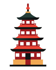 Traditional Japan pagoda vector illustration isolated on a white background