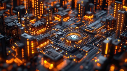 An abstract concept illustrating the integration of technology into everyday processes.