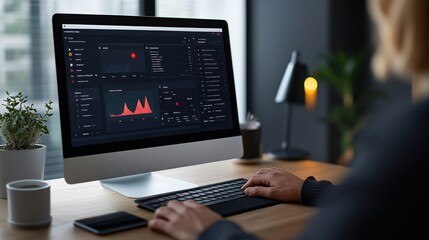 Modern Digital Dashboard Displaying Real-Time Data Analysis