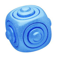 3D Glitter Abstract Blue Concentric Cube