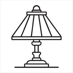 desk lamp outline vector icon
