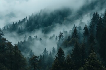 View of the forest from the mountain.