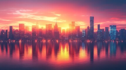 An illustration of a smart city integrating community networking, cloud technology, and internet communication in a digital cityscape.