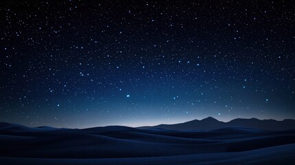 Fototapeta premium Starry Night Over Serene Desert Landscape