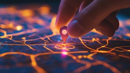 A detailed map displaying a specific location marked with two vibrant pins, symbolizing the starting and destination poin