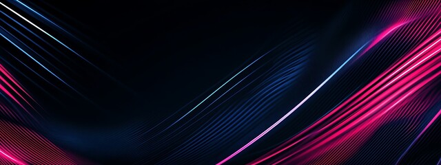 Abstract background with pink and blue neon lines on black.