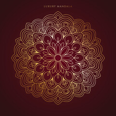 Luxury decorative mandala design in gold color