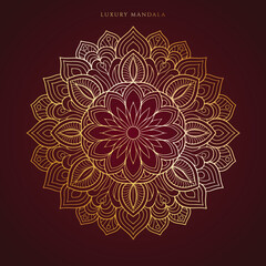 Luxury decorative mandala design in gold color