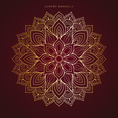 Luxury decorative mandala design in gold color